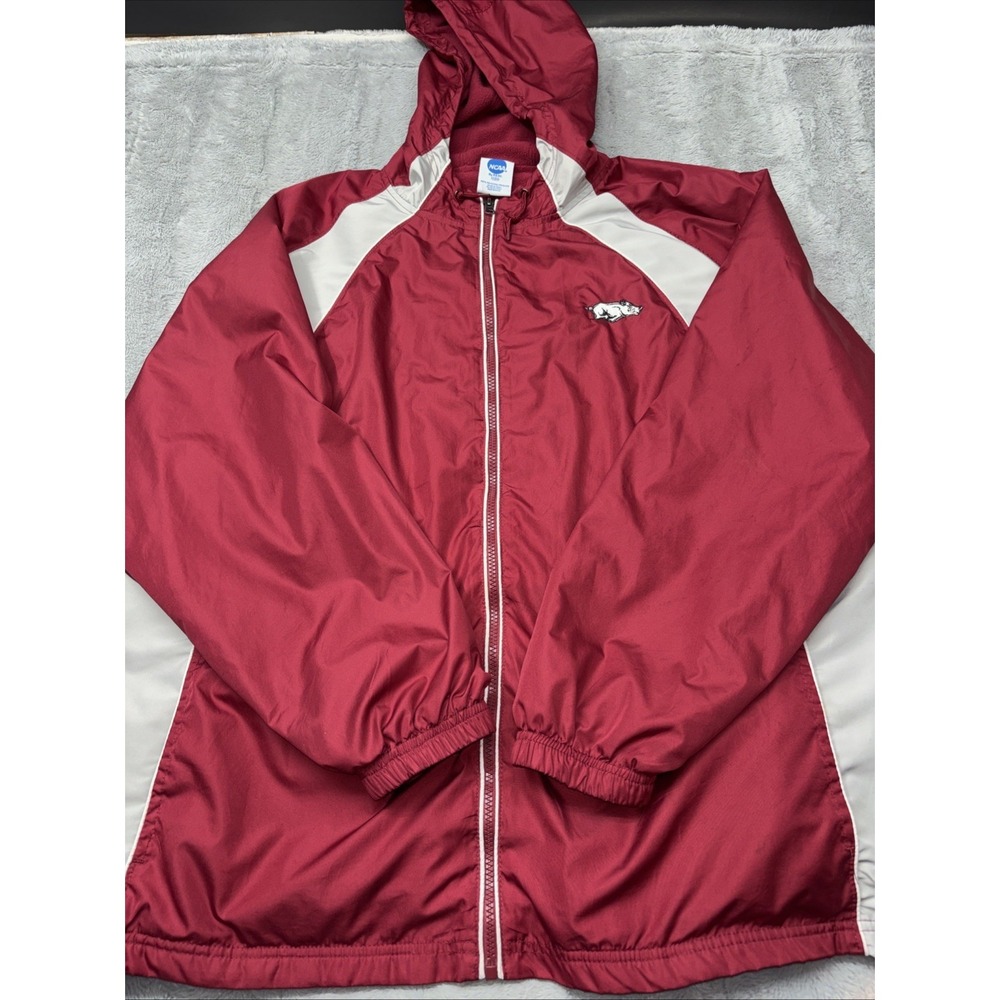 Vintage Arkansas Razorbacks Hogs Windbreaker Official NCAA XL Embroidered logo